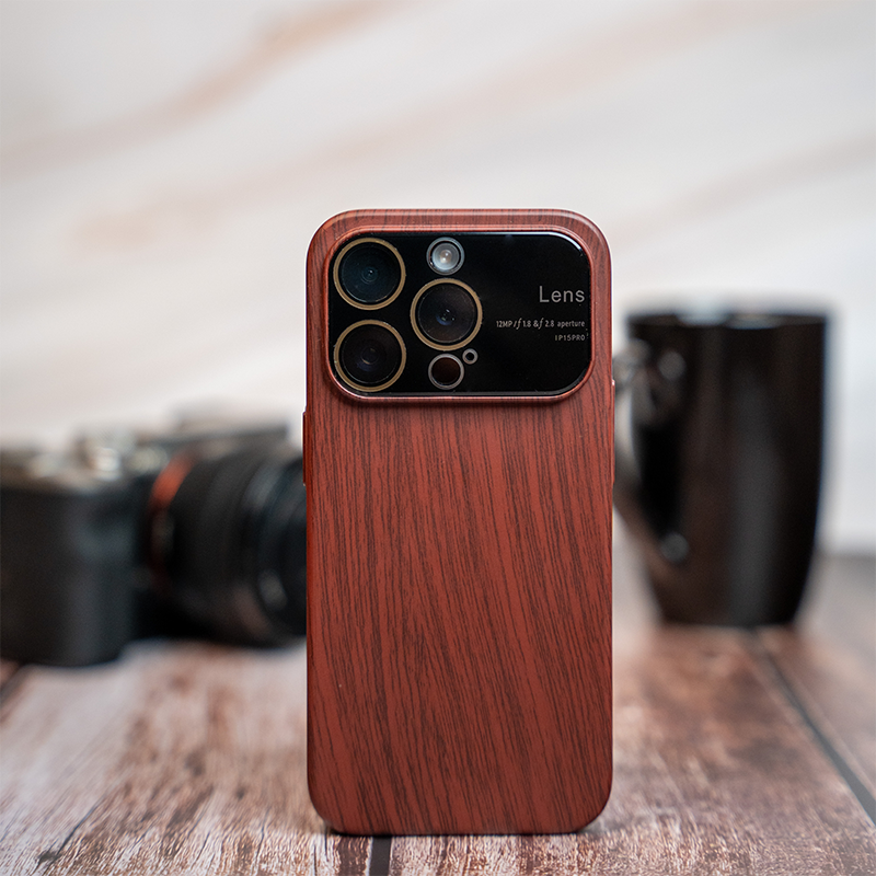 Luxury Wood Grain Shockproof Camera Lens Protector