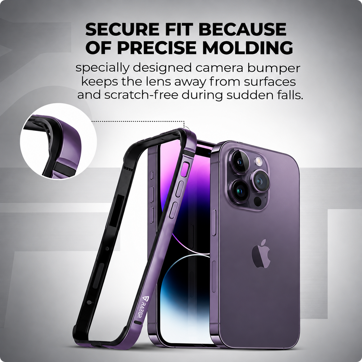 RAEGR Phone Case| Anodized Aluminum Bumper | Supports Magnetic Wireless Charging | Edge Armor Protective Minimal Case Compatible with iPhone 14 Pro Max (6.7-Inch) (2022)