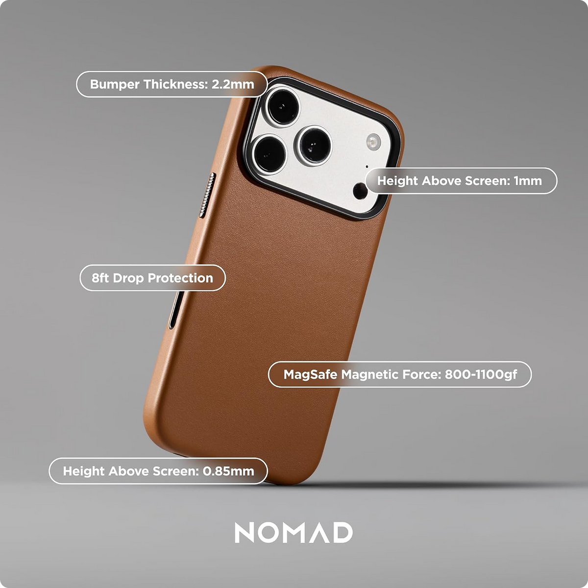 NOMAD Traditional Leather Case Compatible with iPhone 18 Pro Case Camino Leather
