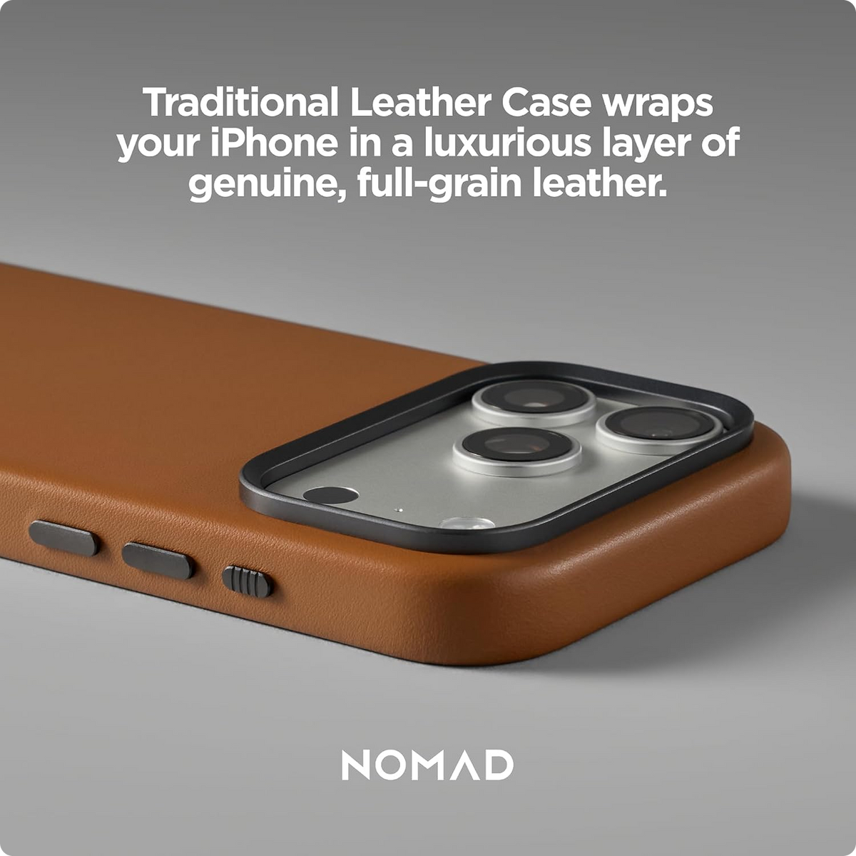 NOMAD Traditional Leather Case Compatible with iPhone 18 Pro Case Camino Leather