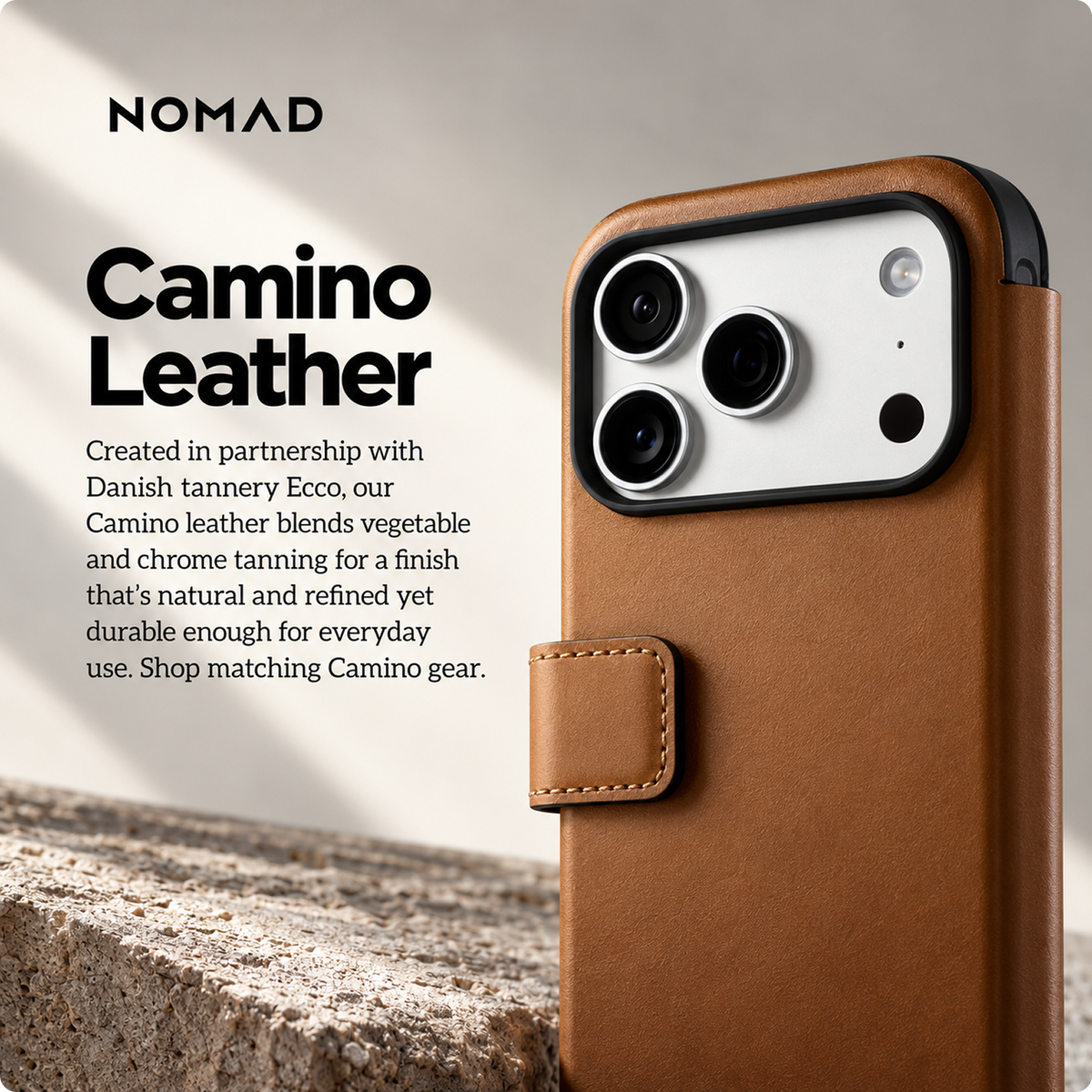 NOMAD Modern Leather Folio Brown for iPhone 18 Pro Max