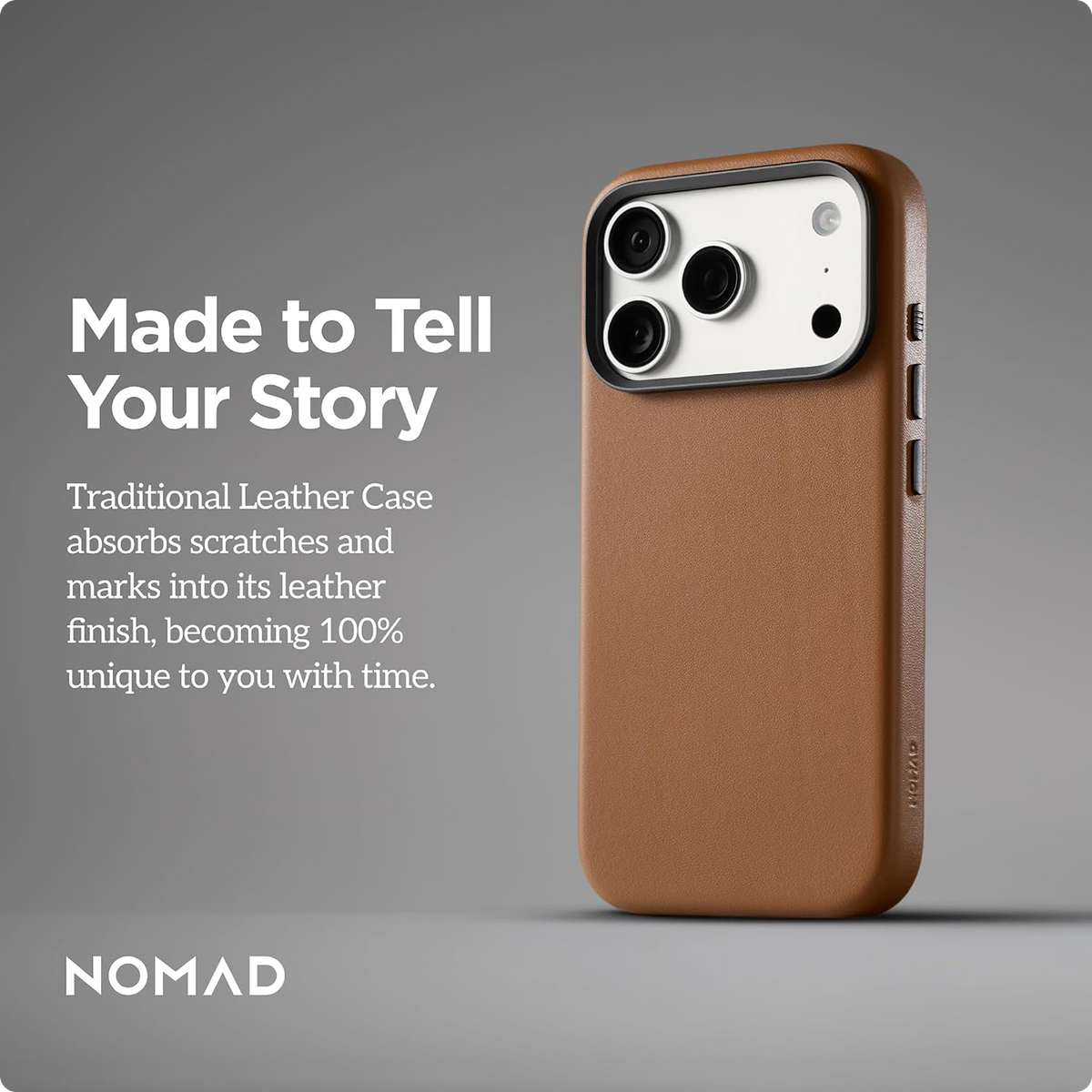 NOMAD Traditional Leather Case Compatible with iPhone 18 Pro Case Camino Leather