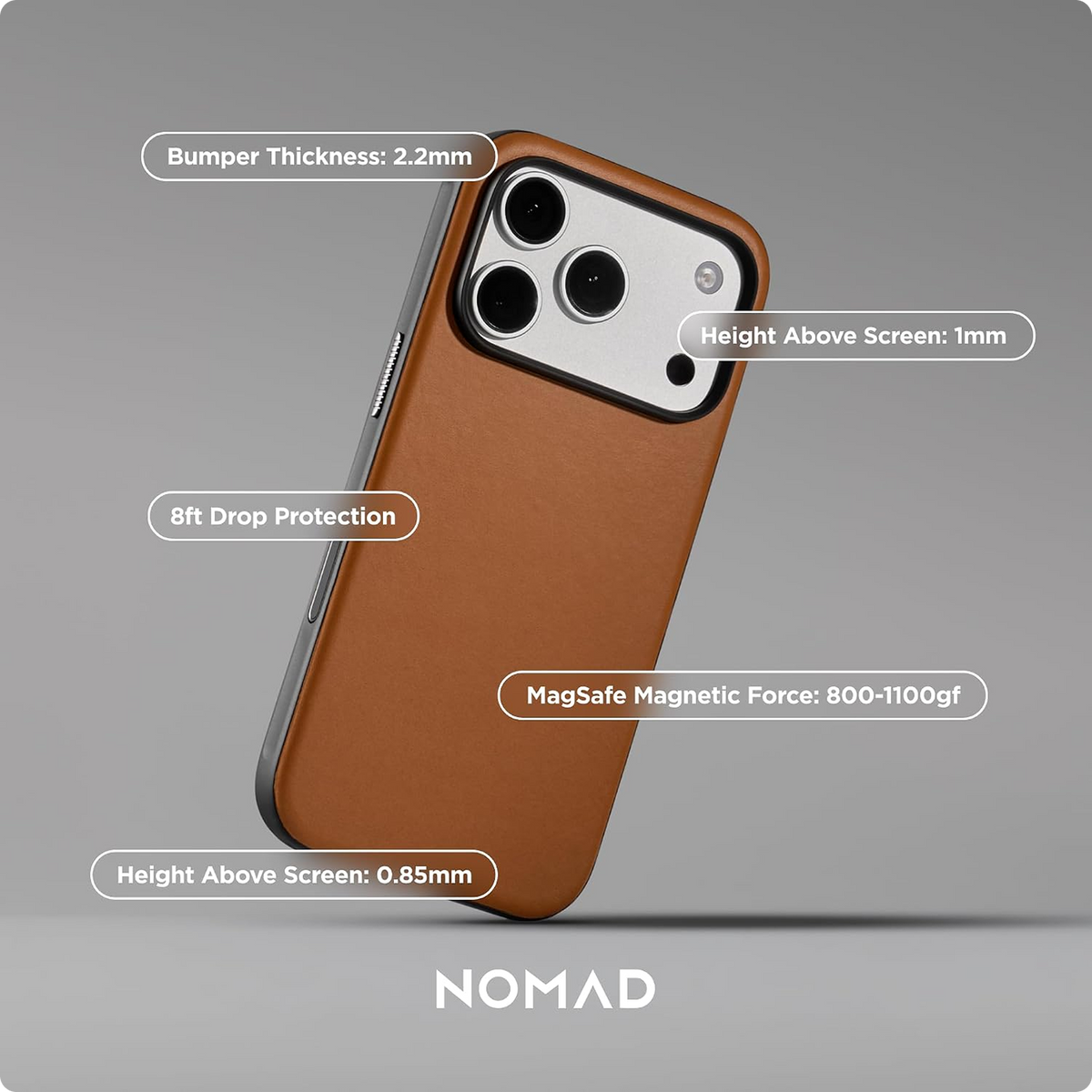 NOMAD Modern Leather iPhone 18 Pro Max Case Magsafe Camino Leather