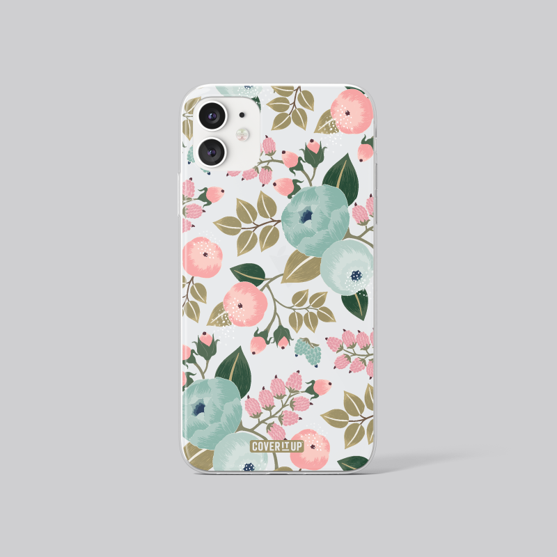 Tropical Floral Clear Silicone Case