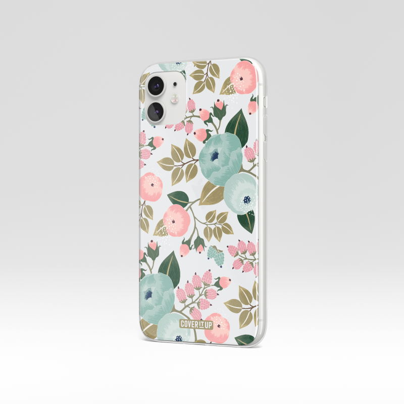 Tropical Floral Clear Silicone Case