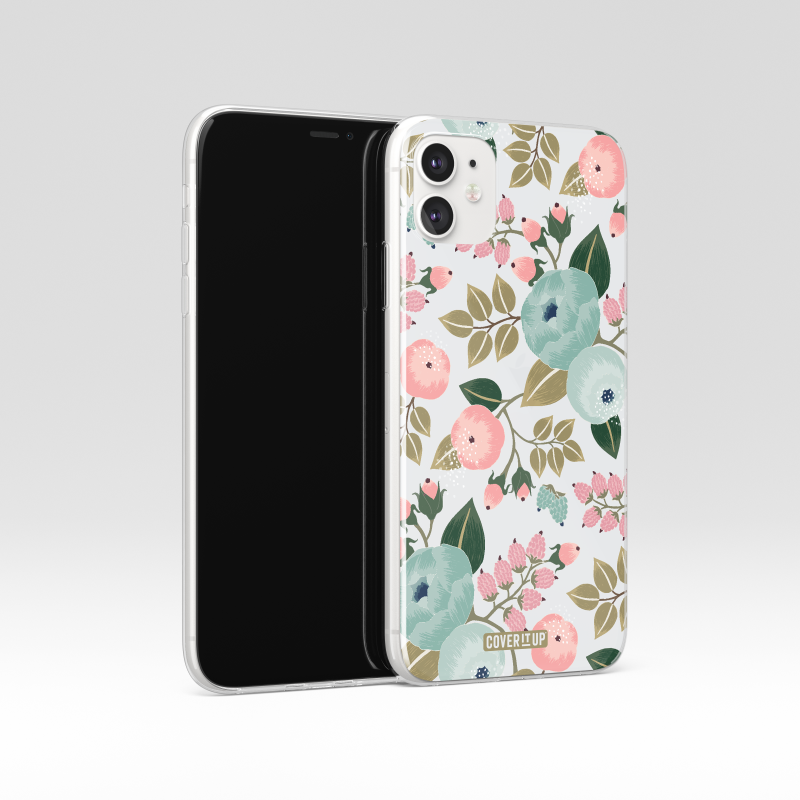 Tropical Floral Clear Silicone Case