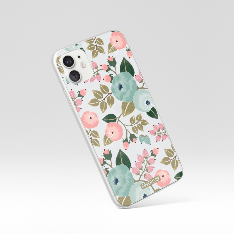 Tropical Floral Clear Silicone Case