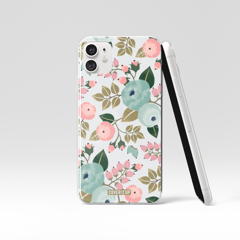 Tropical Floral Clear Silicone Case