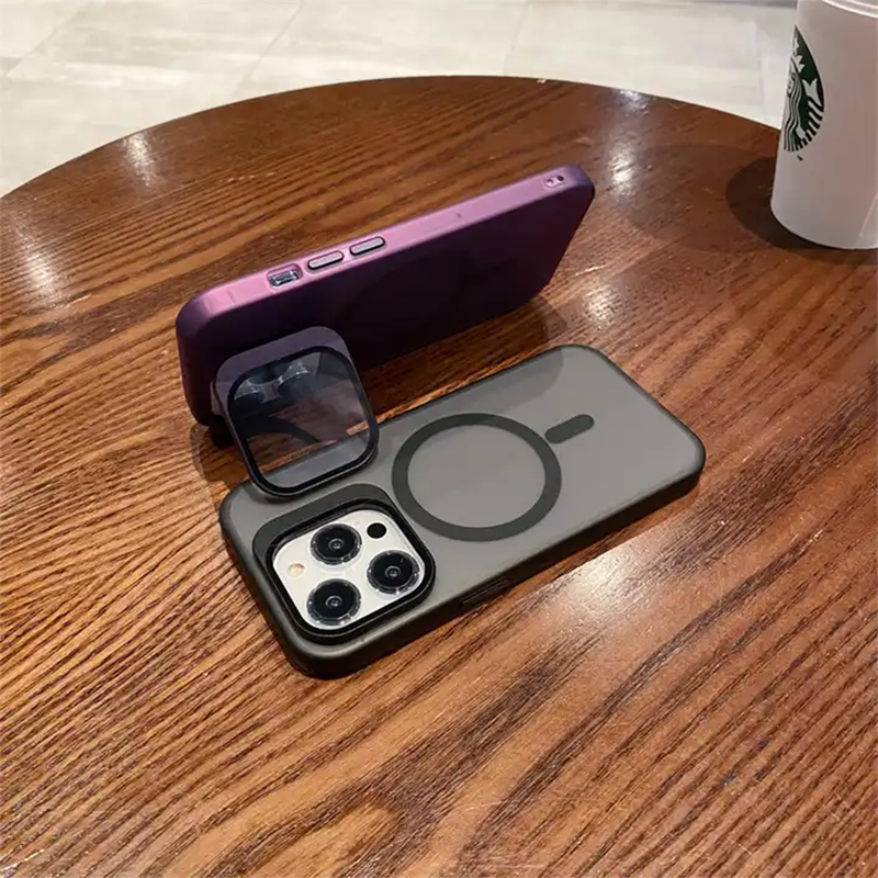 Luxury Smoky matt kickstand camera Phones Case with Magsafe - iPhone 14 Series