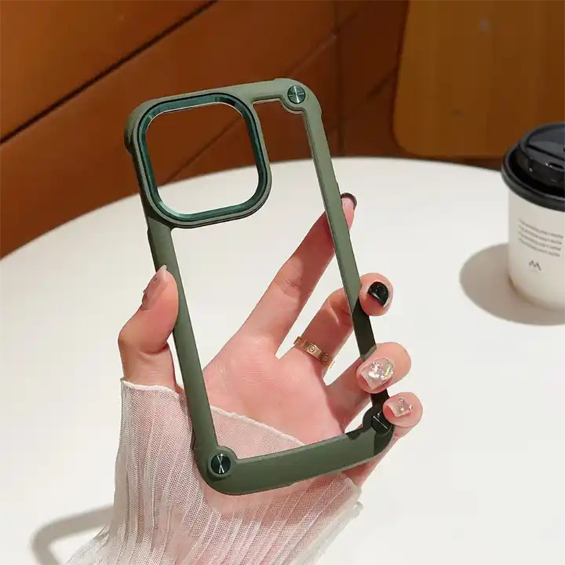 Corner Shockproof Anti-fall Bumper Hard Metal ring Protective Case For iPhone 14 Series