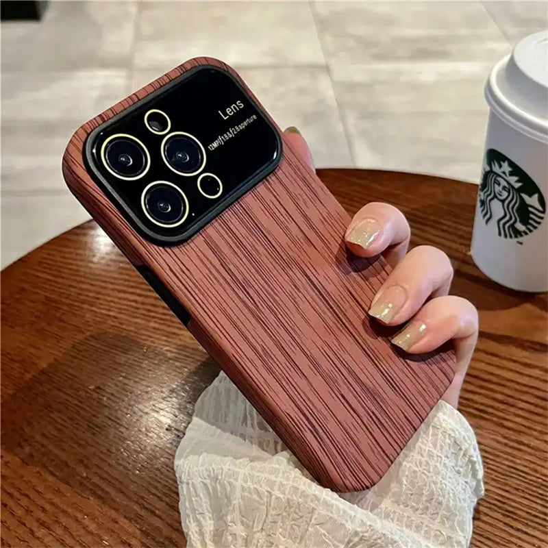 Luxury Wood Grain Shockproof Camera Lens Protector