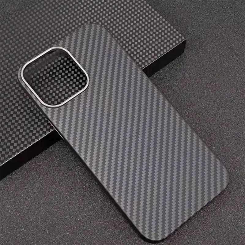 Thin Carbon Fiber Texture finish Metal side With Magsafe Case For iPhone 15 Series