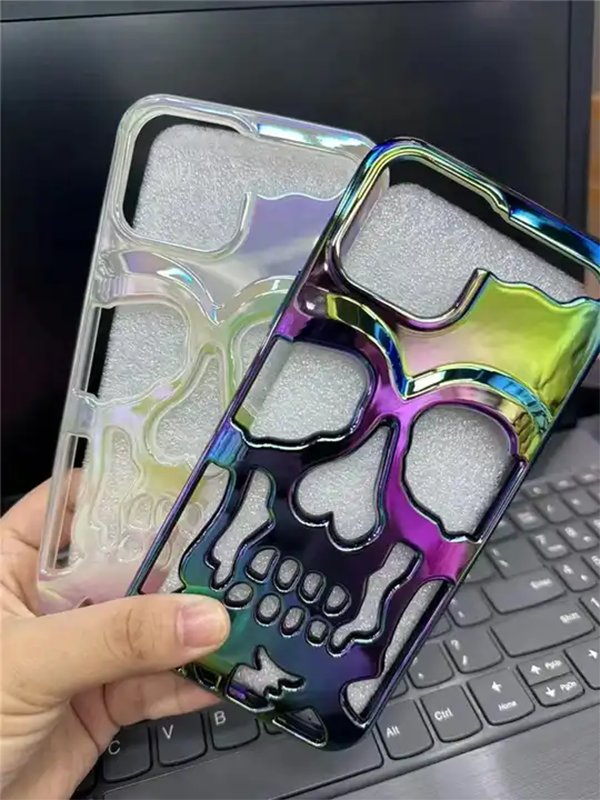 Skull Skeleton Electroplated Protective Case for iPhone 15 series