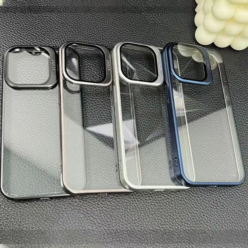 Versatile Metal Exterior Camera Kickstand Stent Case For iPhone 15 Series