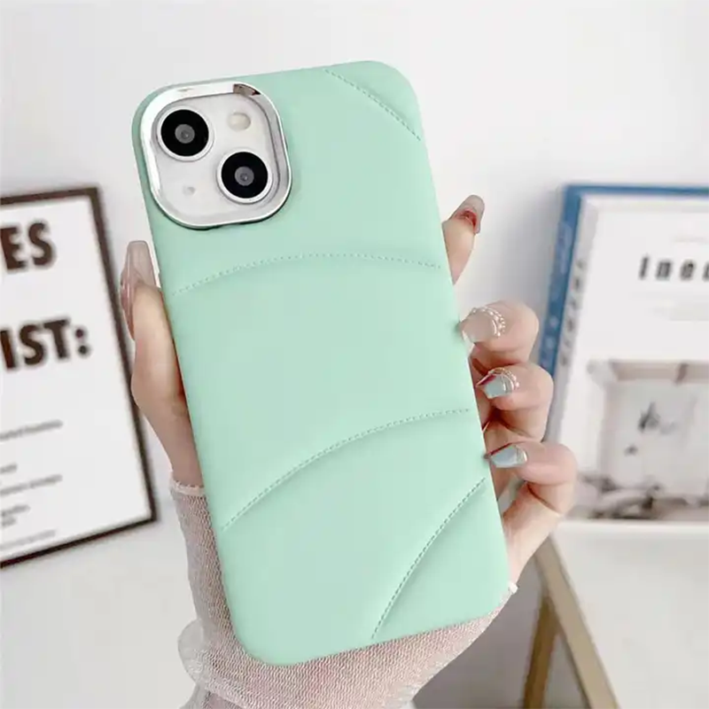 Velvet touch Soft down jacket Mobile Phone Puffer Cases For iPhone 12 Series