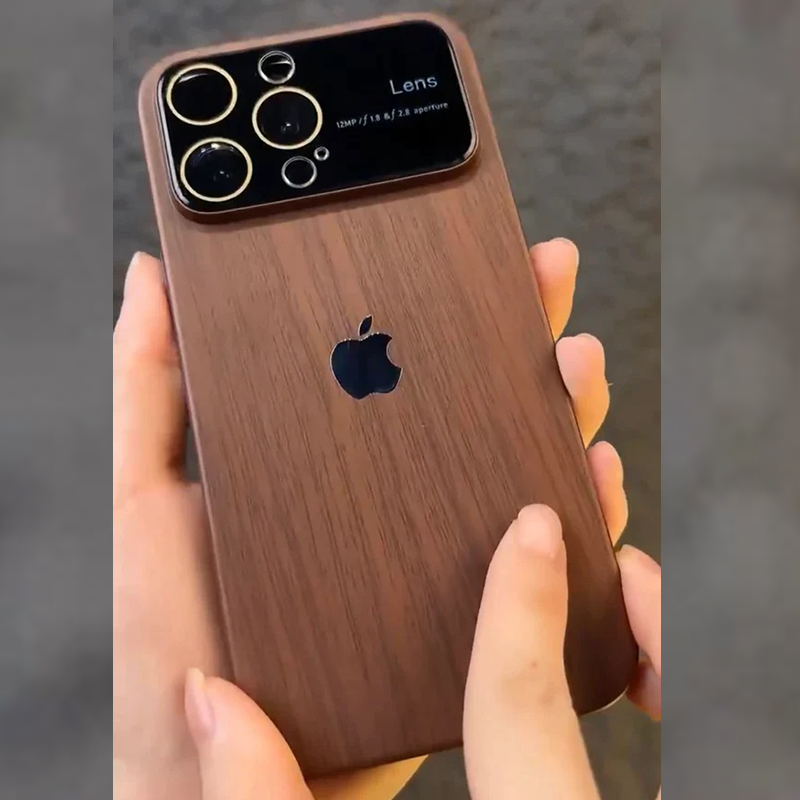 Luxury Wood Grain Shockproof Camera Lens Protector iPhone 12 Series