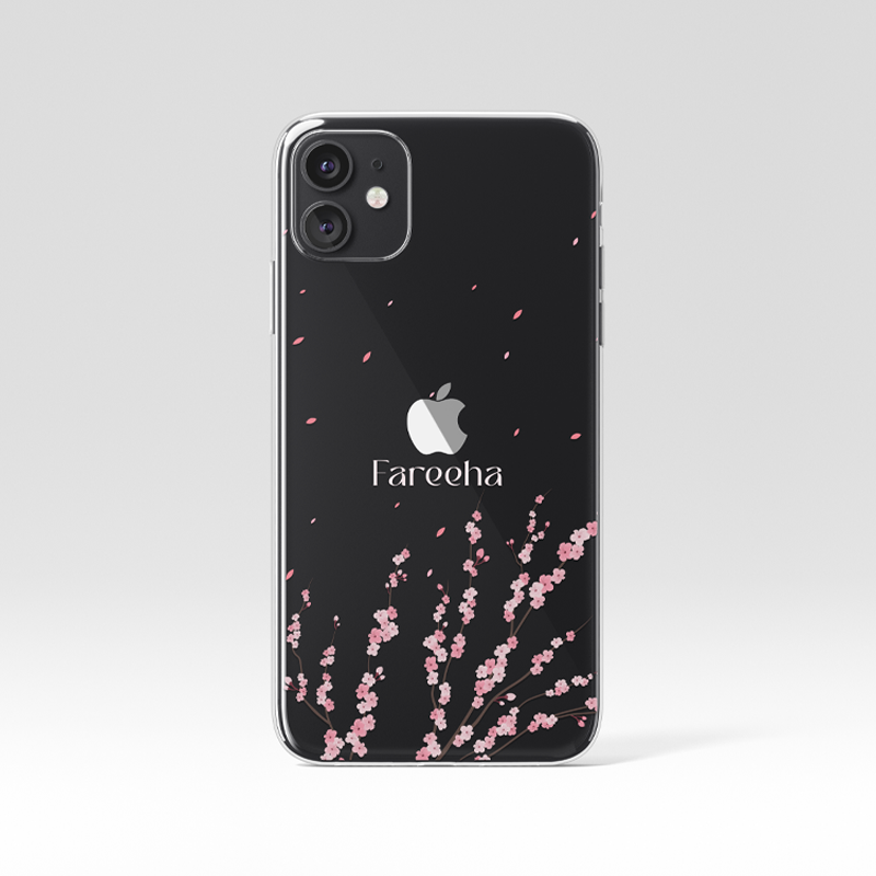 Custom Cherry Blossom  Clear Silicone Case