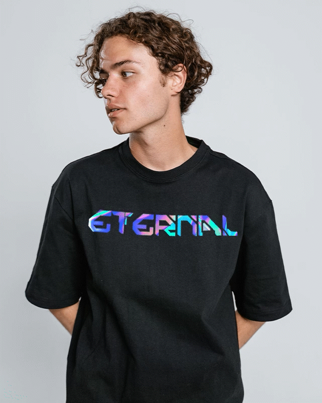 Custom Holographic Reflective Foil over Sized T-shirt