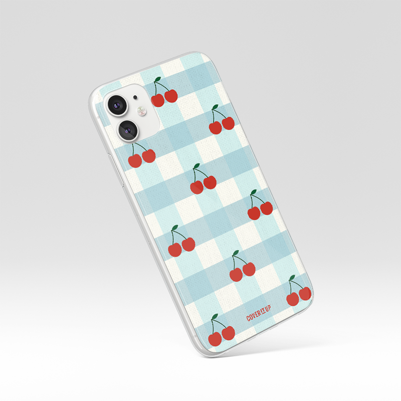 Cherry Gingham Clear Case