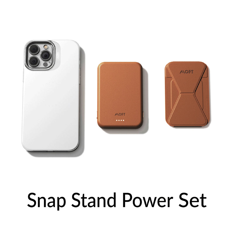 MOFT Snap Stand Power Set (MagSafe Compatible) - 3400mah Magsafe Powerbank +Snap-on Phone Stand & Wallet