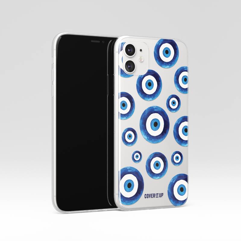 Evil Eye Pattern Clear Silicone Case