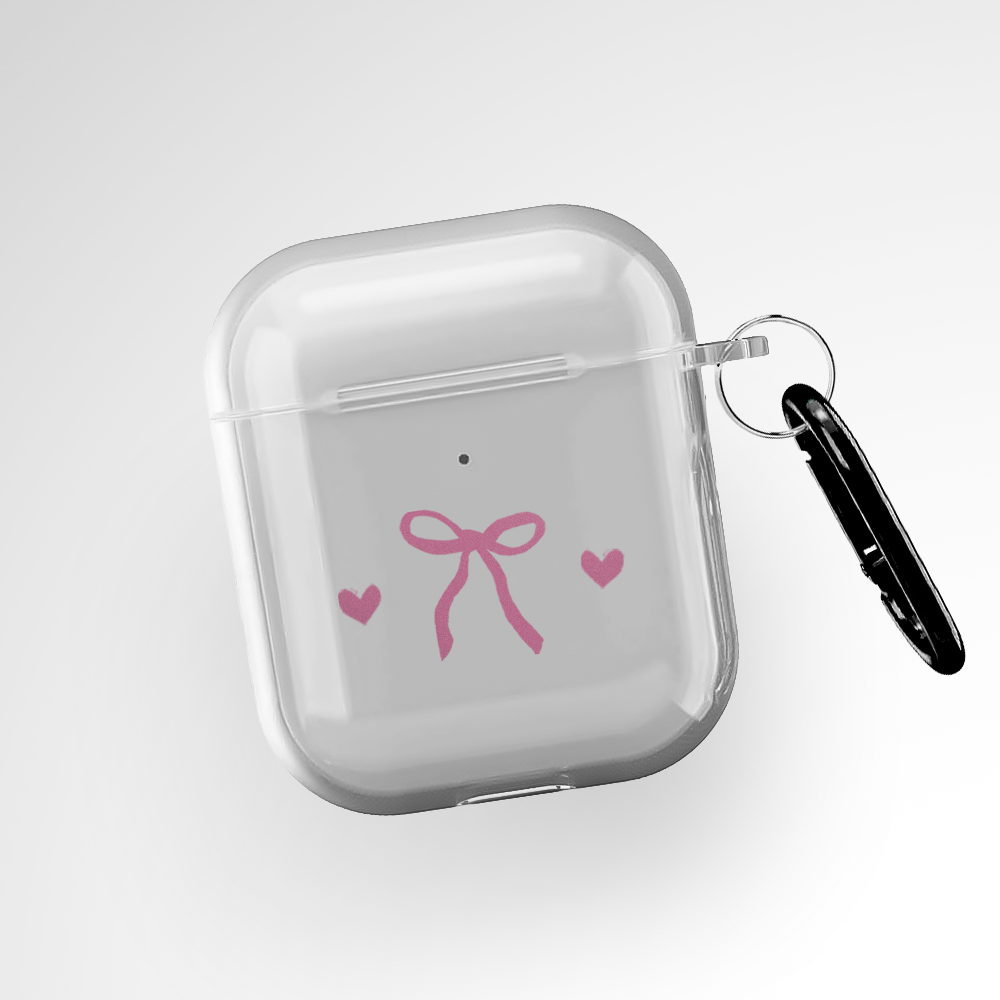 Hearts and Bow Clear Airpods 1st Gen Case Covers