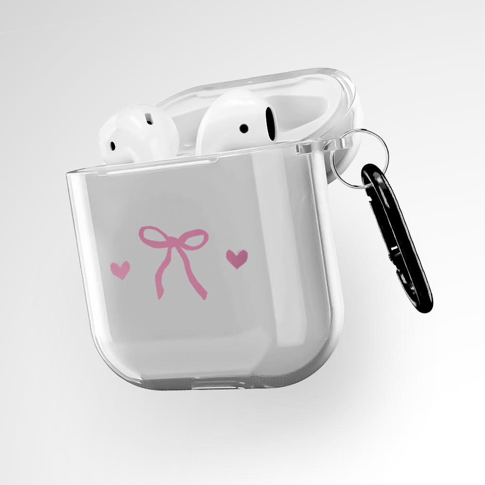 Hearts and Bow Clear Airpods 2nd Gen Case Covers