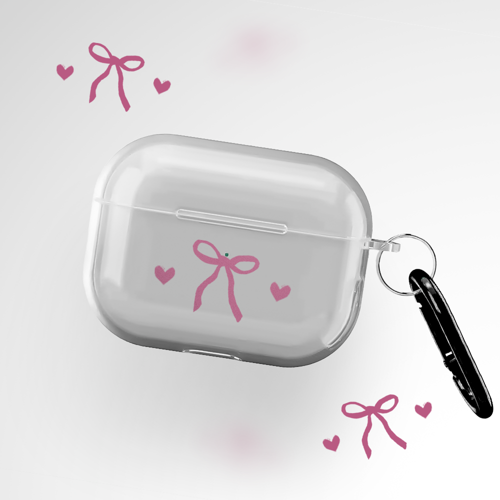 Hearts and Bow Clear Airpods Pro Case Covers