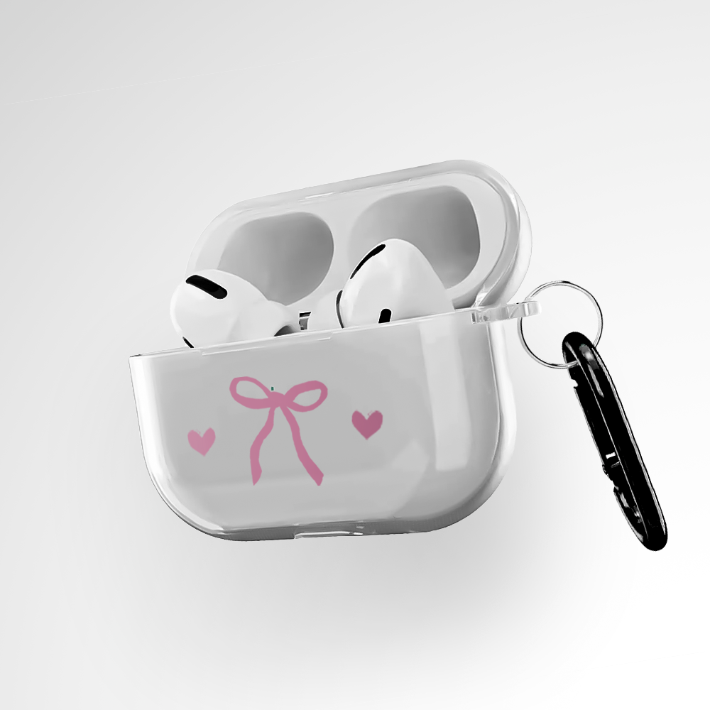 Hearts and Bow Clear Airpods Pro Case Covers