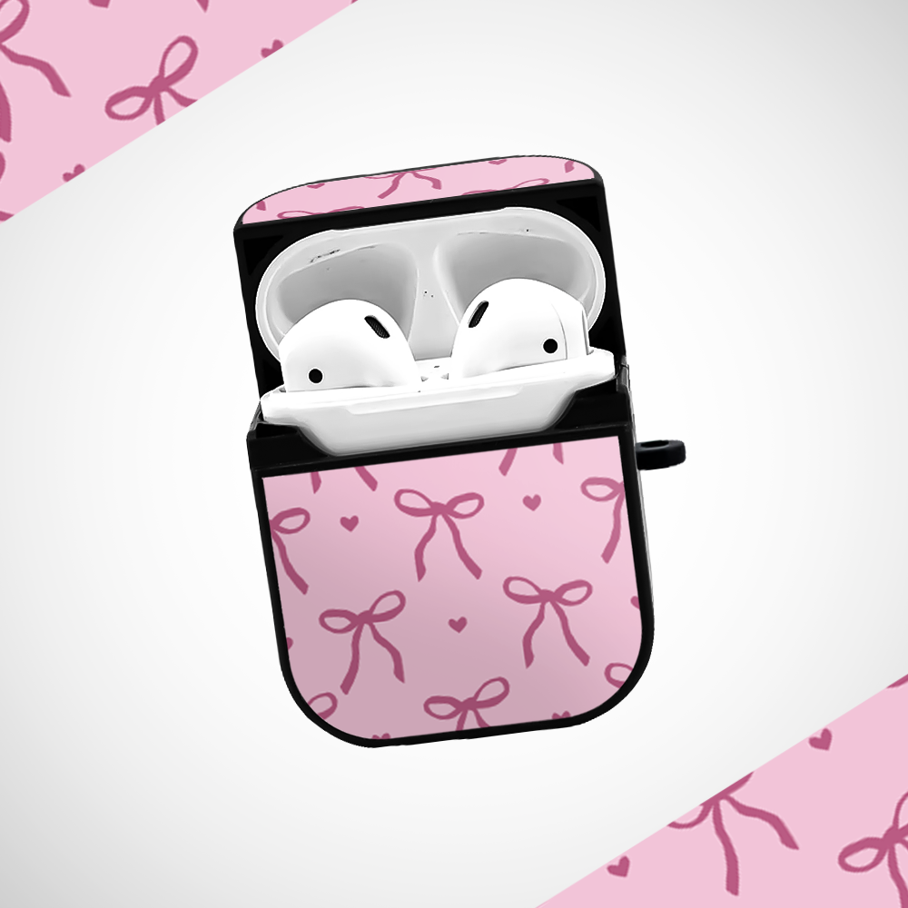 Hearts and Bow Glass Airpods 1st Gen Case Covers