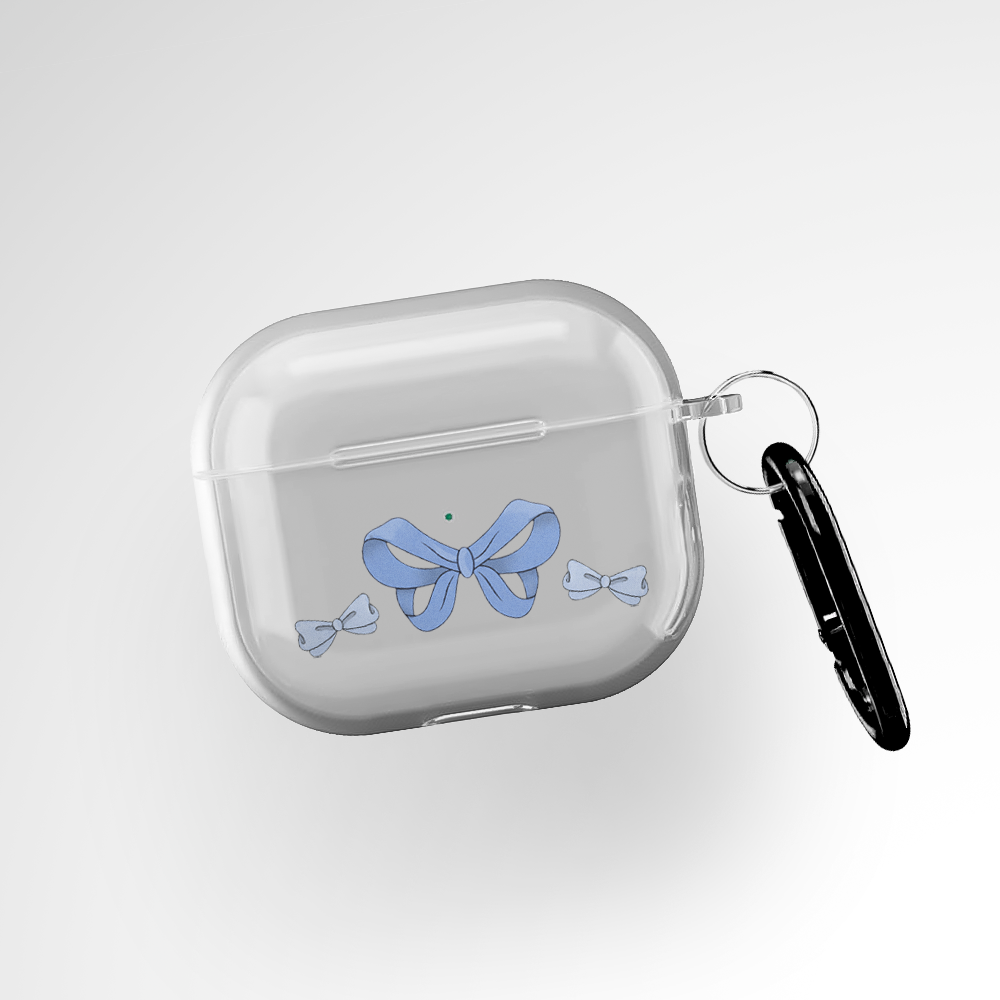 Baby Blue Bow  Clear Airpods 3rd Gen Case Covers