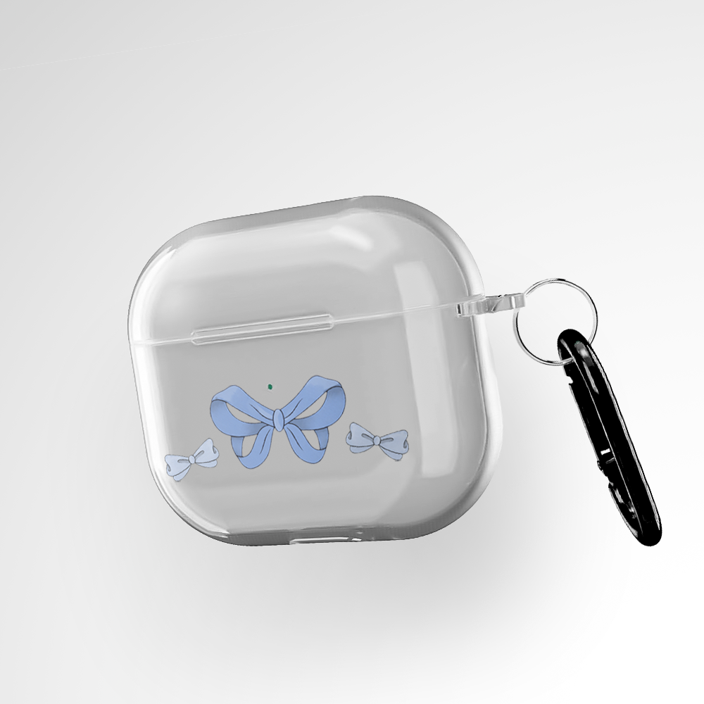 Baby Blue Bow  Clear Airpods 3rd Gen Case Covers