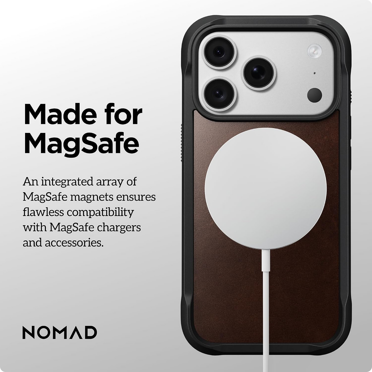 NOMAD Rugged Horween Leather Rustic Brown Case Compatible with iPhone 18 Pro Max