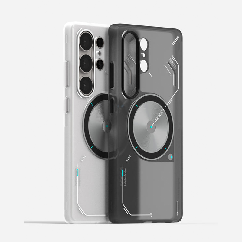 Aulumu S25 Frosted Case for Samsung Galaxy S25 Ultra | Subtle Glow-in-the -Dark | Translucent Gray & White | Magnetic