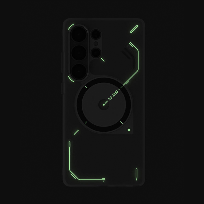Aulumu S25 Frosted Case for Samsung Galaxy S25 Ultra | Subtle Glow-in-the -Dark | Translucent Gray & White | Magnetic