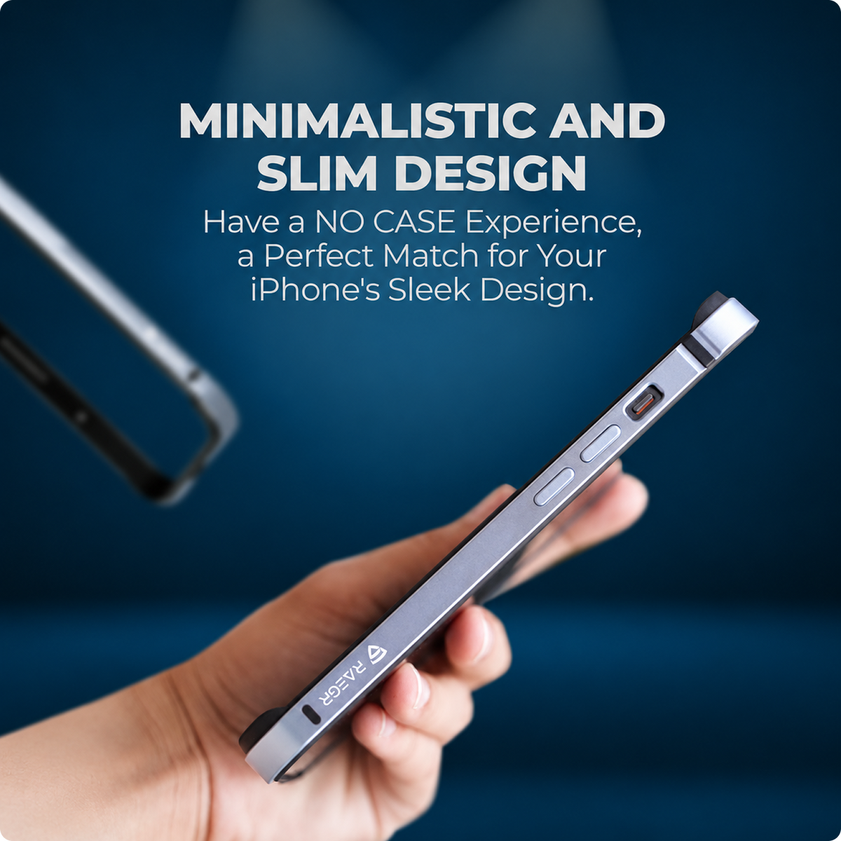 RAEGR Case | Anodized Aluminum Bumper | Magnetic Compatible | Edge Armor Protective Minimal Case Designed for iPhone 15 (6.1-Inch) 2023