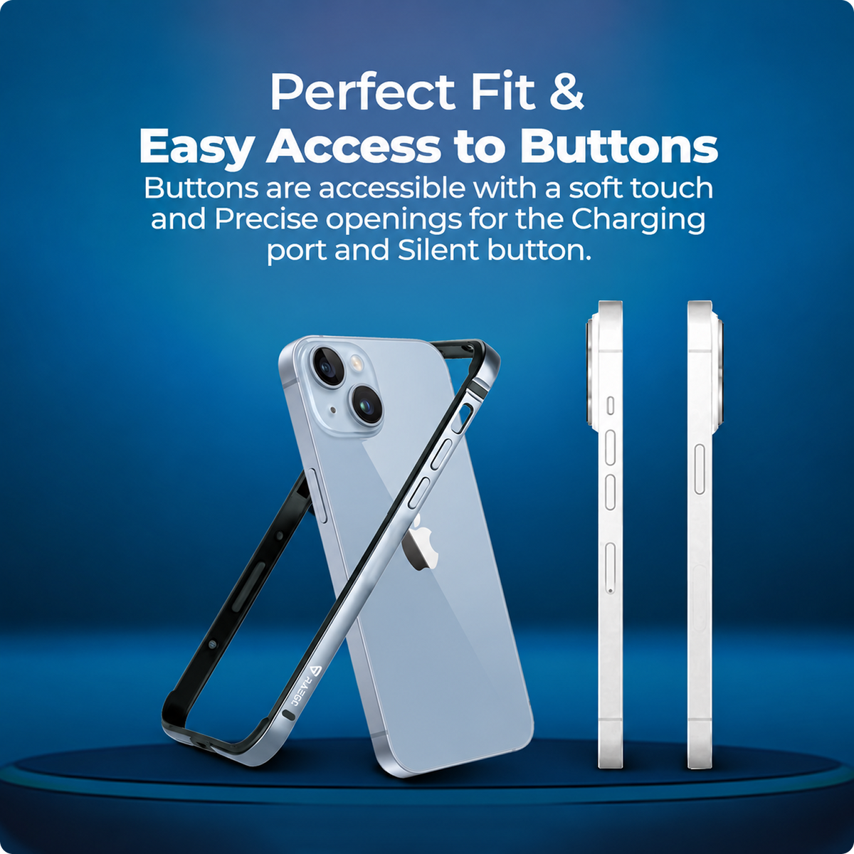 Click to see full view RAEGR Case | Anodized Aluminum Bumper | Magnetic Compatible | Edge Armor Protective Minimal Case Designed for iPhone 15 Plus (6.7-Inch) 2023