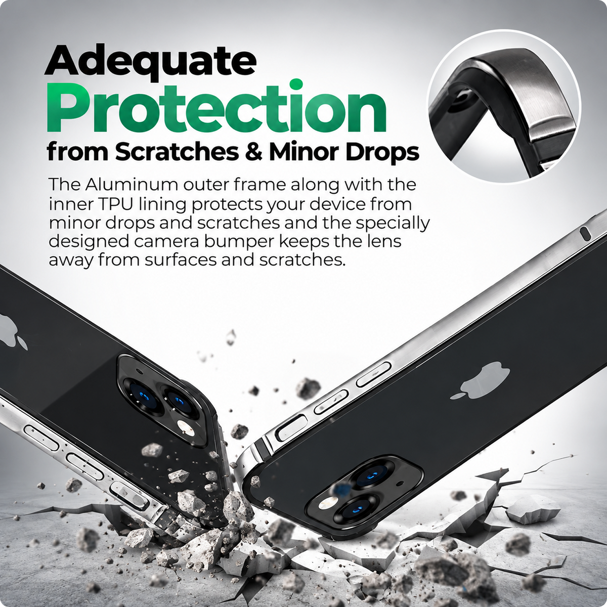 RAEGR Phone Case | Anodized Aluminum Bumper | Magnetic Compatible | Edge Armor Protective Minimal Case Compatible with iPhone 14 Plus / 13 Pro Max (6.7-Inch) 2022