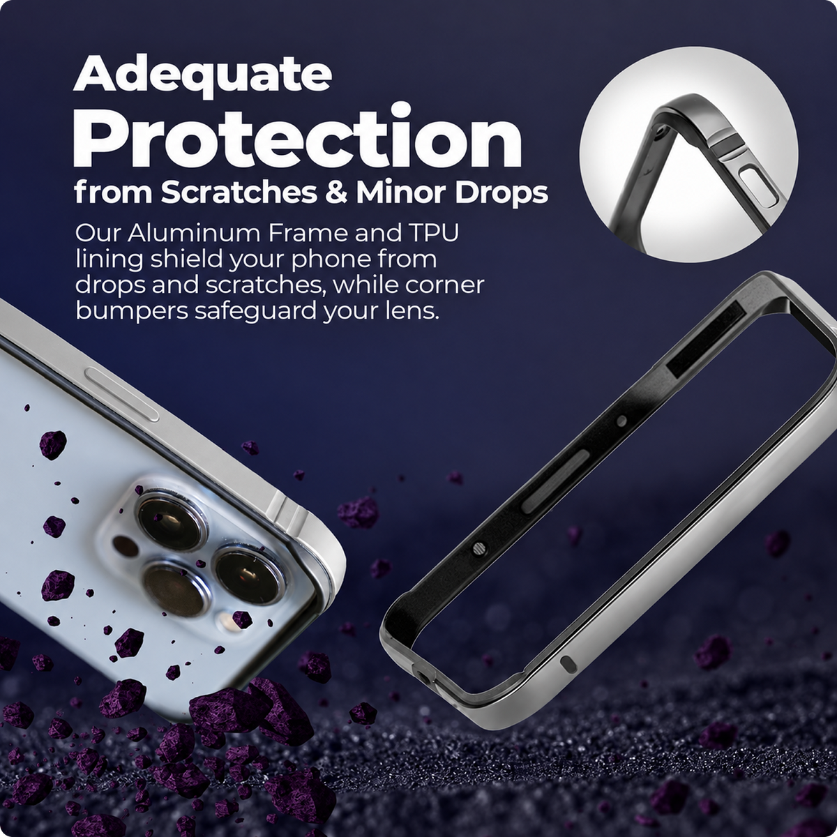 RAEGR Case | Anodized Aluminum Bumper | Supports Magnetic Wireless Charging | Edge Armor Protective Minimal Case Designed for iPhone 15 Pro Max (6.7-Inch) (2023)