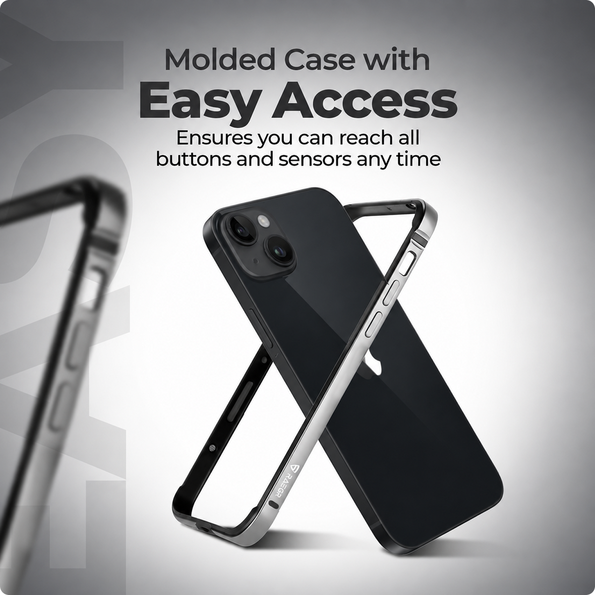 RAEGR Phone Case | Anodized Aluminum Bumper | Magnetic Compatible | Edge Armor Protective Minimal Case Compatible with iPhone 14 Plus / 13 Pro Max (6.7-Inch) 2022