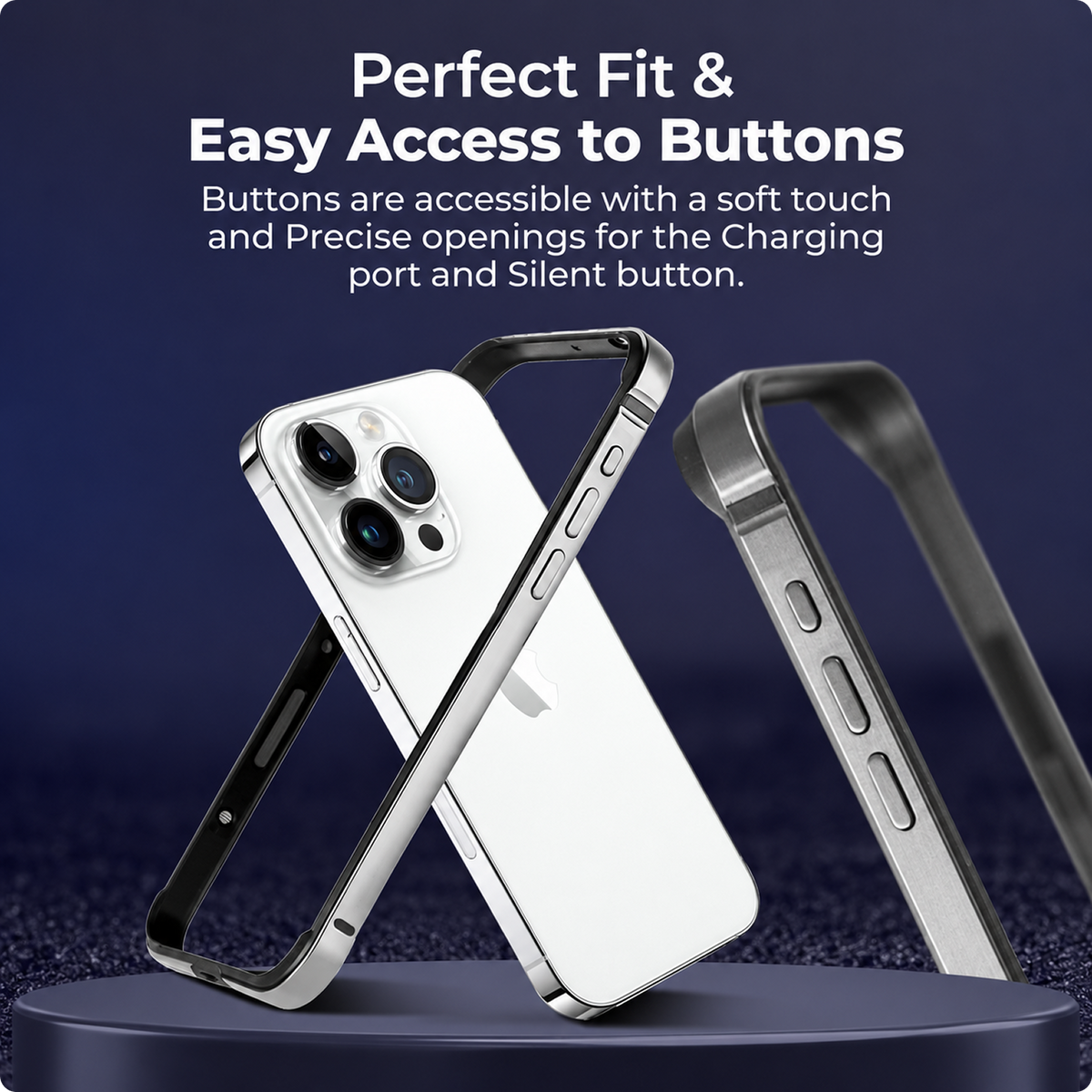 RAEGR Case| Anodized Aluminum Bumper | Supports Magnetic Wireless Charging | Edge Armor Protective Minimal Case Designed for iPhone 15 Pro (6.1-Inch) (2023)