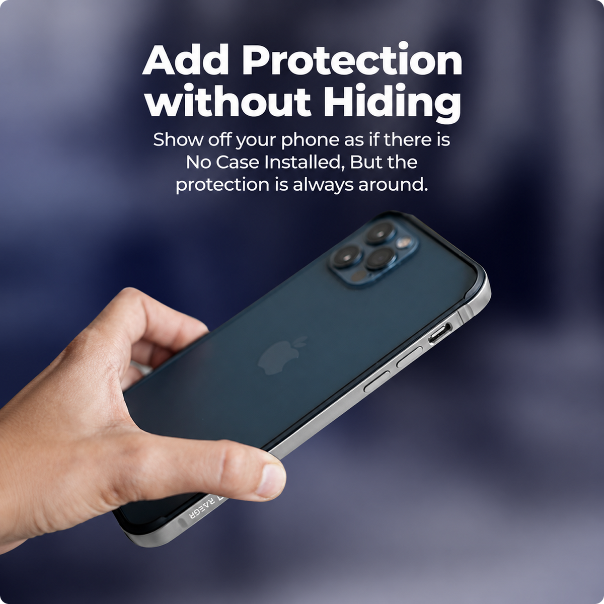 RAEGR Case | Anodized Aluminum Bumper | Supports Magnetic Wireless Charging | Edge Armor Protective Minimal Case Designed for iPhone 15 Pro Max (6.7-Inch) (2023)