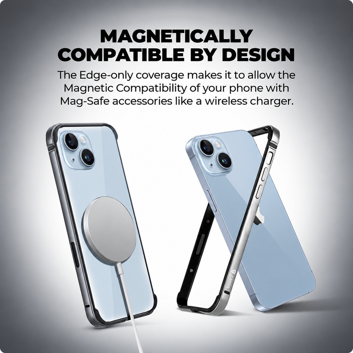RAEGR Phone Case | Anodized Aluminum Bumper | Magnetic Compatible | Edge Armor Protective Minimal Case Compatible with iPhone 14 Plus / 13 Pro Max (6.7-Inch) 2022