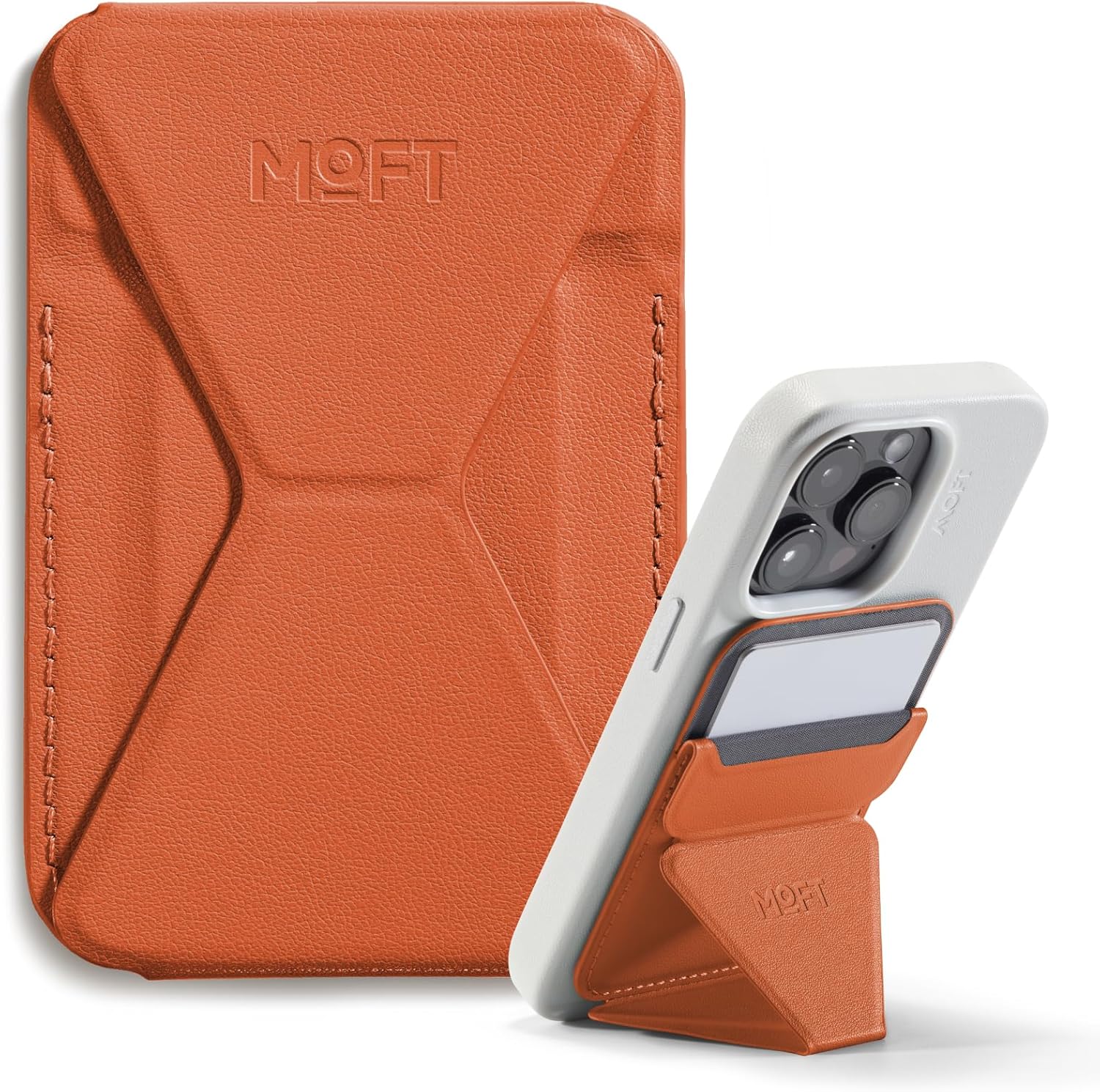 MOFT Snap-on Phone Stand & Wallet (Magsafe Compatible)-iPhone 12/13/14/15/16 series & Non Magsafe Cases And Android Phones Using Moft Metal Ring include in Pack