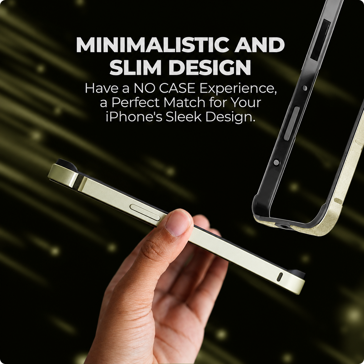 RAEGR Case| Anodized Aluminum Bumper | Supports Magnetic Wireless Charging | Edge Armor Protective Minimal Case Designed for iPhone 15 Pro (6.1-Inch) (2023)