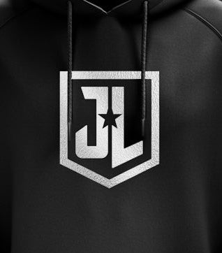 Justice League Silver Foil Logo Hooded Sweatshirt