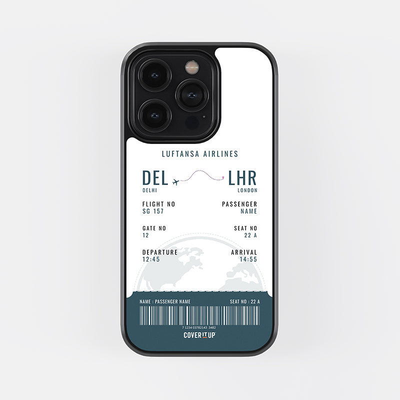 Customise Your Boarding Pass Ticket Glass Case
