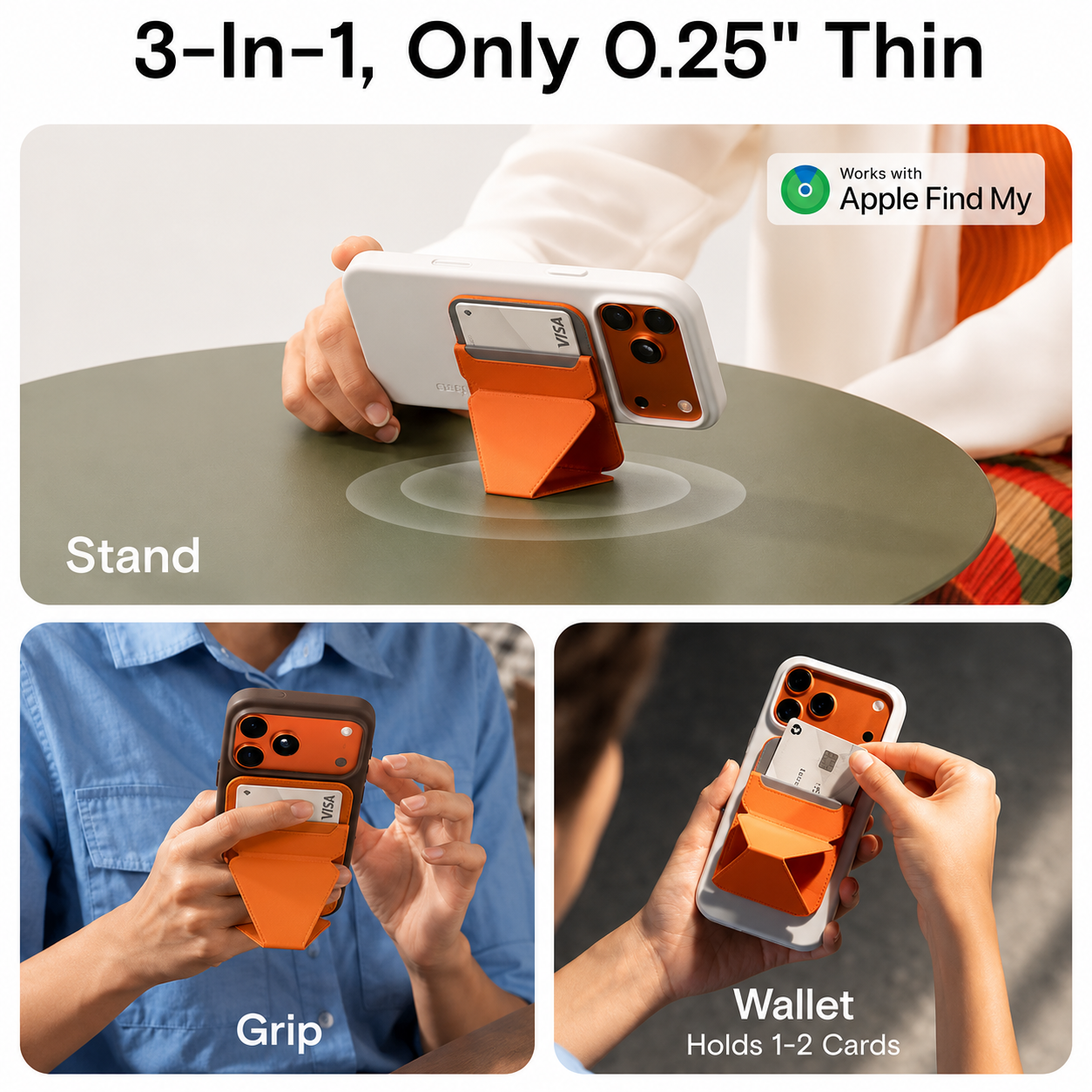 Moft Trackable Snap-on Phone Stand & Wallet