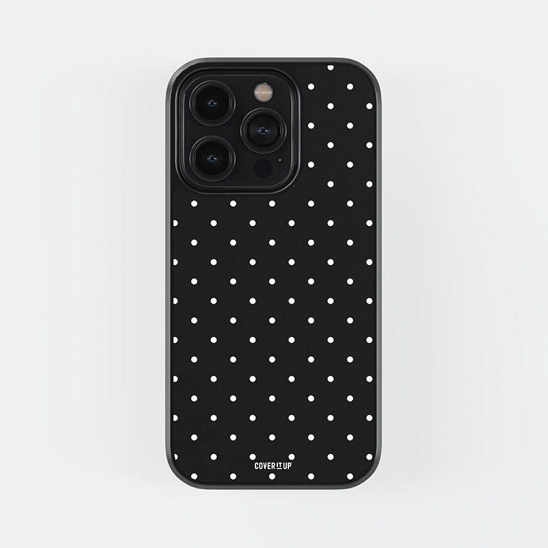 Classic Black Small Polka Dots Glass Case