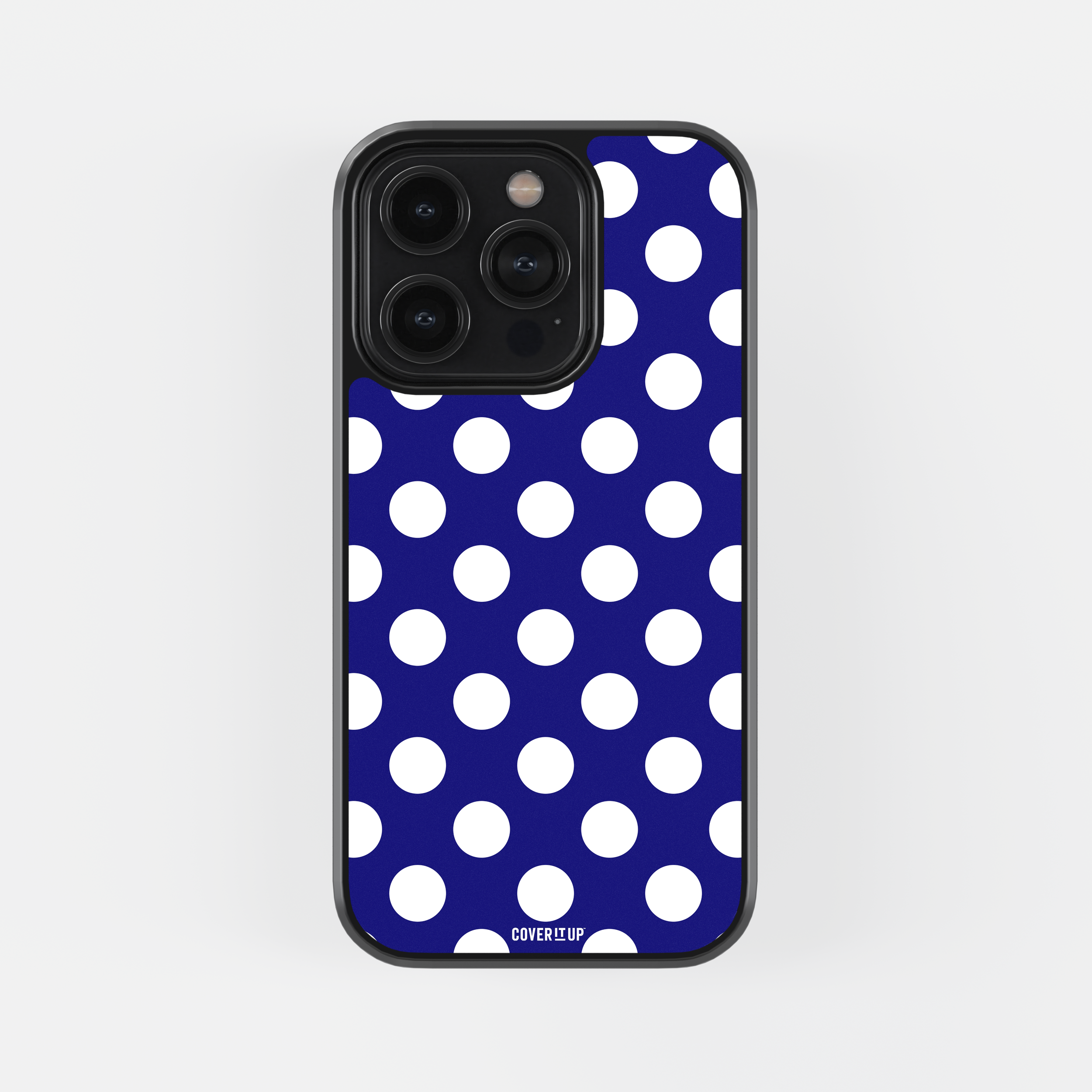 Blue Polka Glass Case
